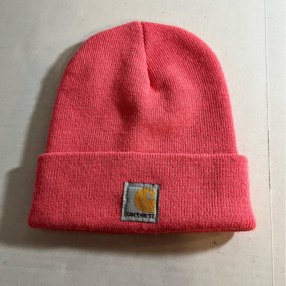 Carhartt Kids Acrylic Cuffed Beanie Hat Pink Watch Cap Winter Knit Youth Toddler